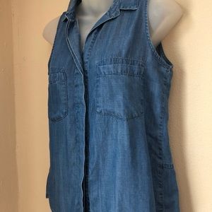 Andrea Jovine Chambray XS denim top Jean Vest
